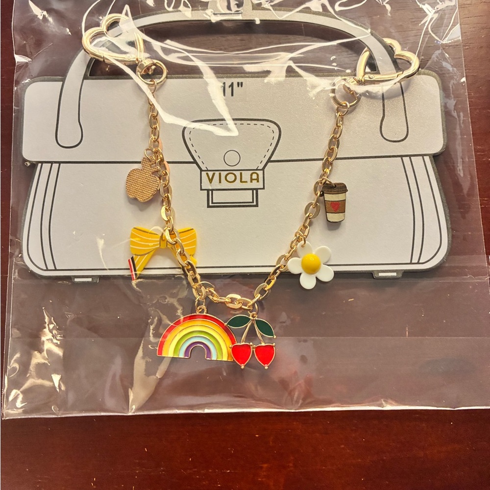 Gold Charm Key & Card Holder